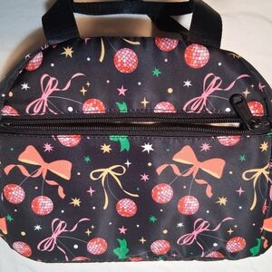 EUC Insulated Lunch Bag - Disco Ball Ribbon Christmas Party Design Lunch Tote